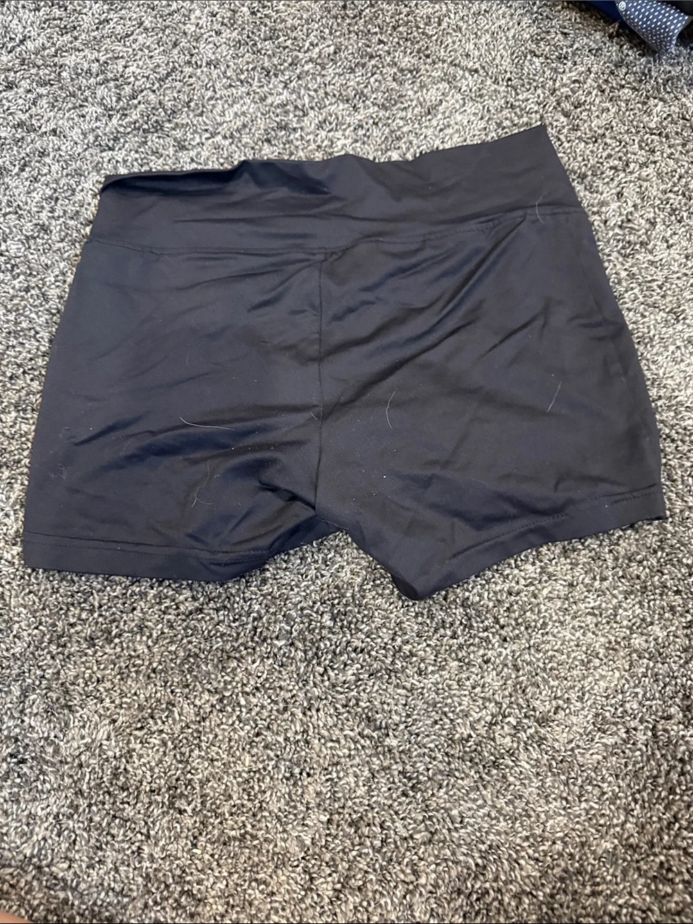 Justice Black girls  Bike/Active Shorts - Gold Logo